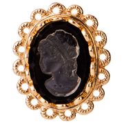 медальончик черная камея 2х2,5см