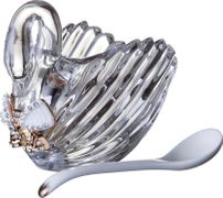 икорница лебедь venezia с ложкой 95 мл. 11*6*9,5 см. коллекция muza (кор=24шт.)