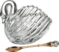икорница лебедь с ложкой 95 мл. 11*6*9,5 см. коллекция muza (кор=24шт.)