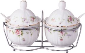 комплект из 2-х сахарниц с ложками екатерина 250 мл. 10*10*12 см. (кор=12комп.)