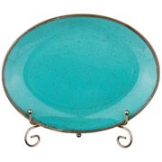 тарелка seasons 24*18,5 см овальная цвет бирюзовый (кор=12шт.)