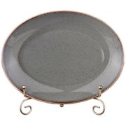 тарелка seasons 24*18,5 см овальная цвет темно-серый (кор=12шт.)