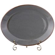 тарелка seasons 30*23,5 см овальная цвет темно-серый (кор=12шт.)