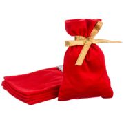 набор мешочков подарочных из 5шт сувенир, 20х13см, 100%пэ, плюш красный