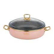 сотейник agness эмалированный со стекл. крышкой и антипригар. мраморным покрытием, 26см / 3,5л