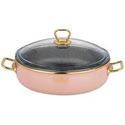 сотейник agness эмалированный со стекл. крышкой и антипригар. мраморным покрытием, 28см / 4,5л