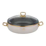 сотейник agness эмалированный со стекл. крышкой и антипригар. мраморным покрытием, 26см / 3,5л