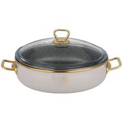 сотейник agness эмалированный со стекл. крышкой и антипригар. мраморным покрытием, 28см / 4,5л