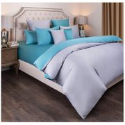 кпб евро  мозаика хлопок 100%, бирюза+серый, сатин,