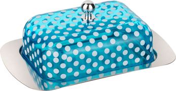 масленка agness  пластиковой крышкой agness горошек 18*7*12 см.нжс (кор=24шт.)