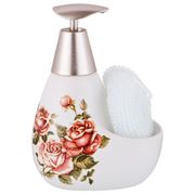 комплект корейская роза:дозатор для моющего средства 350 мл. 11*9 см. высота=16 см. +губка (кор=24
