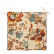 сидушка на стул маракеш ,40х40см, 100% хлопок, кремовый+синий, кисти