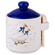 банка для сыпучих продуктов с ложкой чешский гусь 220 мл. 8,4*8,4*11,1 см (кор=60 шт.)