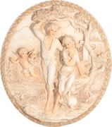 панно влюбленная пара с ангелочками 33*6*38 см. (кор=6шт.)