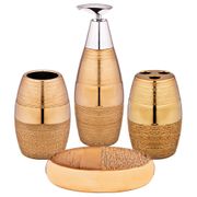 набор для ванной комнаты 4 пр.:дозатор для мыла, мыльница, стакан для зубных щеток , стакан (кор=12к