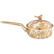 ковш agness эмалированный с крышкой, 0,9л, диа.14см