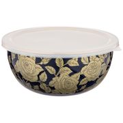 миска agness эмалированная с пластик.крышкой, 24х10,5см, 2,8л