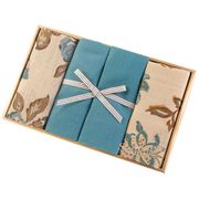 набор салфеток из 4-х шт маракеш ,40х40см, 100% хлопок, кремовый+синий