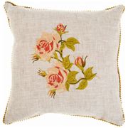 подушка декоративная роза,40х40см,серый,100%лён