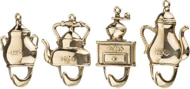 набор настенных крючков чайники из 4 шт. высота=7,8,9 см.