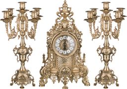 комплект:каминные часы+2 подсвечника высота=41 см.диаметр=10 см.