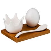 набор для завтрака 3пр.: подставка для яйца + солонка + ложка на подставке 11,5*8  см высота=6,5 см 