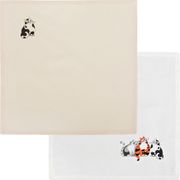 комплект салфеток 40х40-2шткошачьи посиделки,белое\беж. 100% хлопок