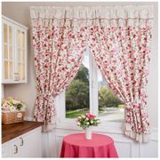  штора кухонная с подхватами 145*180 см из 2шт роза 100% х/б