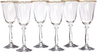 набор бокалов для вина из 6 шт.анжела оптик 250 мл..высота=21 см. (кор=8набор.)