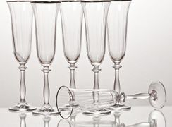 набор бокалов для шампанского из 6 шт.анжела оптик 190 мл.высота=25 см. (кор=8набор.)