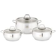 набор 6 предметов кастрюля agness18x10/20x10/24x14 cm) 2,5/3,1/6,3 л. нерж сталь 18/10 инд дно (без 