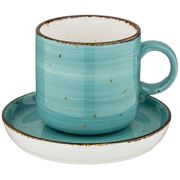 чайный набор на 1пер. 2пр. nature 350мл, бирюзовый (мал=2/кор=24наб.)