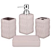 набор для ванной комнаты 4 пр.:дозатор для мыла, мыльница, стакан для зубных щеток , стакан (кор=12к