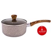 ковшик agness арктик антип. покр. ручка soft touch  и стекл. крышкой 1000 мл (кор=24шт.) 14*7 см