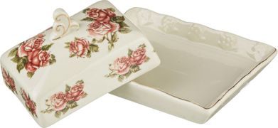 маслёнка розы 15*13 см. высота=9 см.(кор=24шт.)