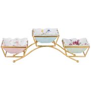 набор розеток времена года из 3 шт. на подставке, 10*10*4,5 см (кор=8набор.)