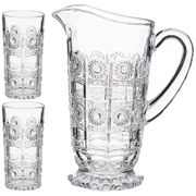 набор для воды/сока muza crystal 3пр.: кувшин + 2 стакана 1400/400 мл (кор=6наб.)