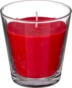 ароматическая свеча в стакане диаметр=8 см. высота=9 см. цвет красный