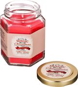 ароматическая свеча в банке magic диаметр=7 см. высота=9 см. цвет красный