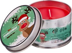 ароматическая свеча в жестяной банке christmas диаметр=8 см. высота=5 см.цвет красный