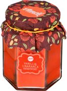 ароматическая свеча в банке ваниль и апельсин диаметр=7 см. высота=9 см.