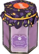 ароматическая свеча в банке лаванда и эвкалипт диаметр=7 см. высота=9 см.
