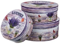 набор подарочных коробок из 3 шт. диаметр=20/17,5/14 см высота=8,5/6,5/5,5 см (кор=36набор.)