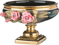 чаша декоративная розы черная высота=23 см.диаметр=33 см. (кор=1шт.)