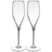 набор бокалов для шампанского из 2 шт платиновые.250 мл. высота=25 см. 