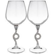 набор бокалов для вина из 2 шт платиновые.370 мл. высота=23 см. 