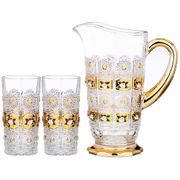 набор для воды/сока lefard gold glass 3пр.: кувшин + 2 стакана 1400/400 мл (кор=6наб.)