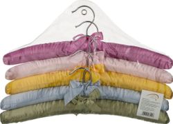 комплект плечиков подарочных и3 5 шт.длина=39 см.сатин 5 цветов (кор-20комп)