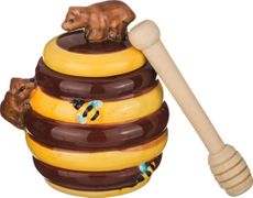 банка для меда 500 мл.+деревянная палочка высота=13 см.(кор=36шт.)