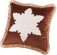 декоративная подушка 46*46 см, снежинка п/э 100%, коричневая